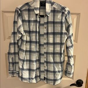 Abercrombie & Fitch Blue and White Plaid Shirt